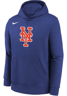 Nike New York Mets Youth Blue Nike Primary Logo Long Sleeve Hoodie
