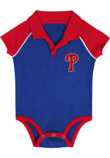 Philadelphia Phillies Baby Red Line Drive Short Sleeve One Piece