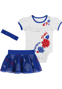 Philadelphia Phillies Infant Girls Blue Sweet Catcher Set Top and Bottom
