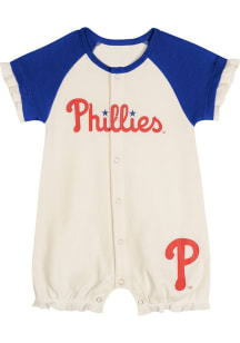 Philadelphia Phillies Baby White Slide Run Short Sleeve One Piece
