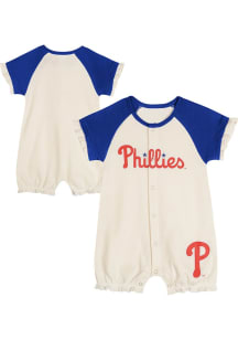 Philadelphia Phillies Baby White Slide Run Short Sleeve One Piece
