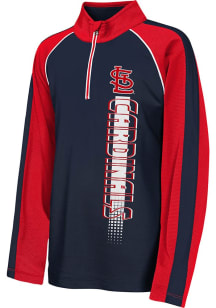 St Louis Cardinals Youth Red Base Runner Long Sleeve Quarter Zip Shirt