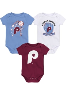 Philadelphia Phillies Baby Light Blue Coop 1-2-3 Inning 3PK One Piece