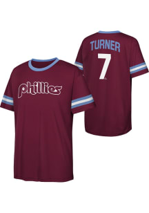 Trea Turner Philadelphia Phillies Youth Maroon Coop Triple Sublimated Player Tee