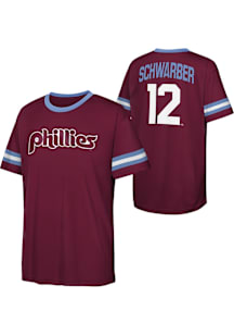 Kyle Schwarber Philadelphia Phillies Youth Maroon Coop Triple Sublimated Player Tee