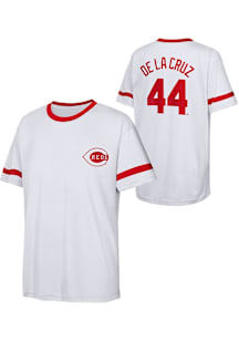 Elly De La Cruz  Cincinnati Reds Boys White Triple Short Sleeve T-Shirt