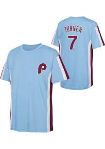 Trea Turner  Philadelphia Phillies Boys Light Blue Triple Short Sleeve T-Shirt