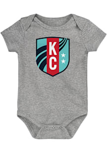 KC Current Baby Grey Primary Logo Short Sleeve One Piece