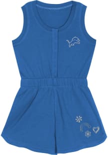 Detroit Lions Baby Blue Super Girl Short Sleeve One Piece