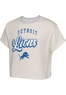 Detroit Lions Girls White Coin Toss Short Sleeve Fashion T-Shirt