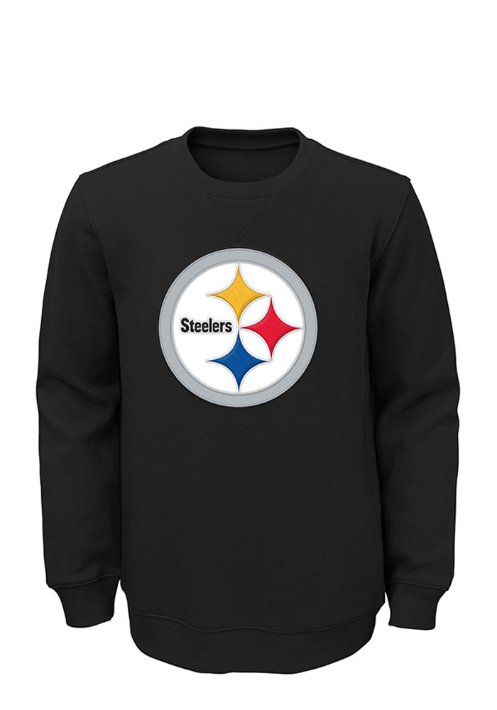 Pittsburgh Steelers Youth Black Prime Long Sleeve Crew Sweatshirt
