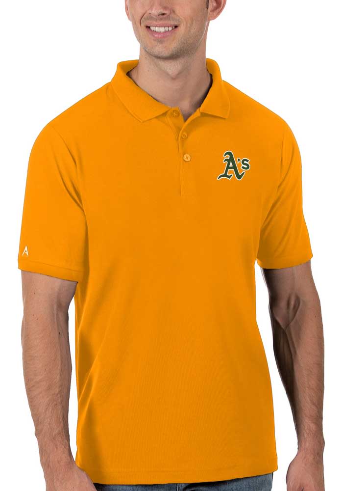 Men's Oakland Athletics Columbia Gold Sunday Omni-Wick Polo Shirt