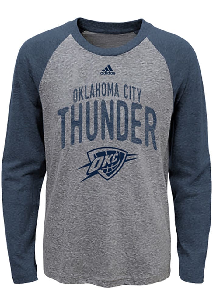 Oklahoma City Thunder Youth Navy Blue Pedigree Long Sleeve Fashion T-Shirt
