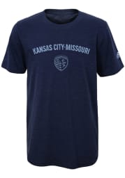 Sporting Kansas City Youth Navy Blue City Worn Short Sleeve Fashion T-Shirt