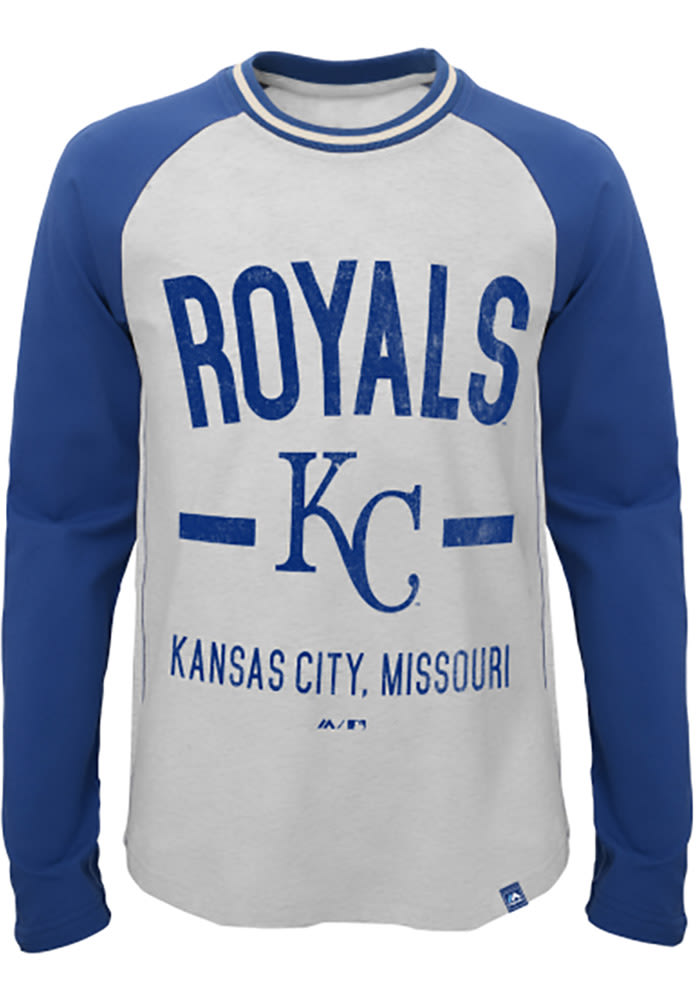 Kansas City Royals Youth Distressed Logo T-Shirt - Gray