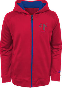 Texas Rangers Youth Red Club Series Long Sleeve Full Zip Jacket