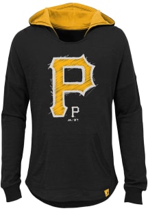 Pittsburgh Pirates Girls Black The Closer Long Sleeve Hooded Sweatshirt