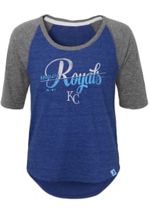 Kansas City Royals Girls Blue Vintage Long Sleeve T-shirt
