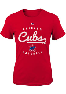 Chicago Cubs Girls Red Promoter Short Sleeve Tee