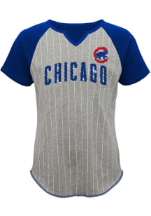 Chicago Cubs Girls Grey From the Stretch Short Sleeve Tee