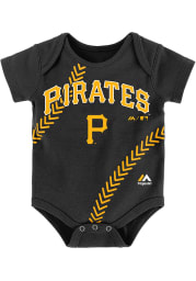 Pittsburgh Pirates Baby Black Fan-Atic Short Sleeve One Piece