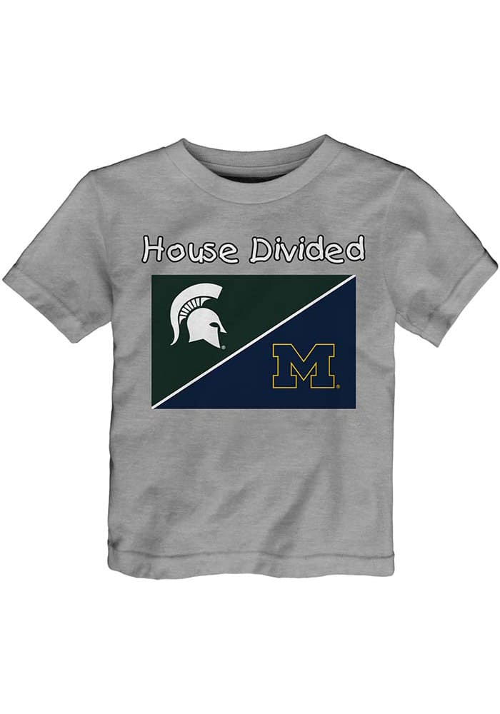 Michigan Wolverines Toddler Grey House Divided Short Sleeve T-Shirt
