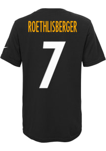 Ben Roethlisberger  Pittsburgh Steelers Boys Black Player Short Sleeve T-Shirt