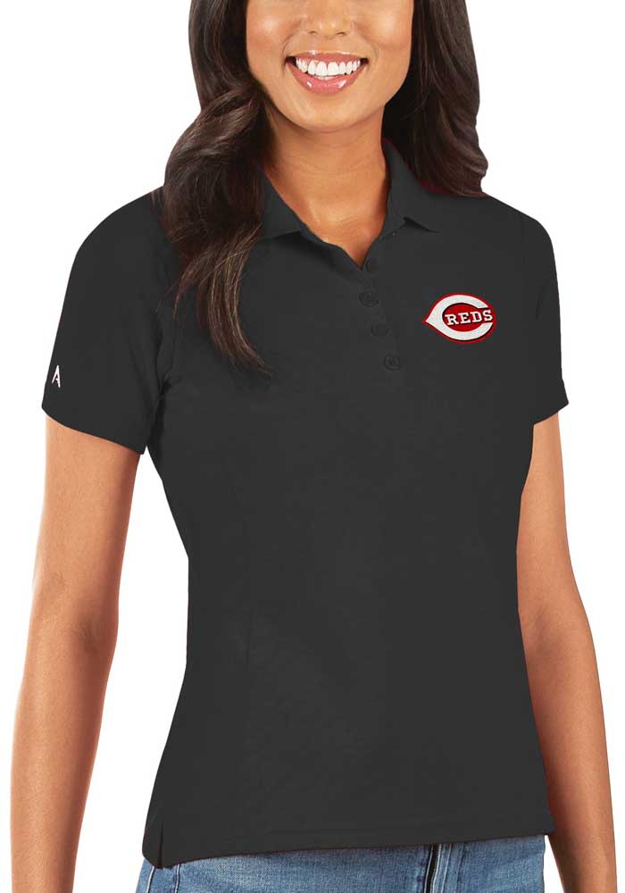 Antigua Cincinnati Reds Womens Legacy Pique Short Sleeve Polo Shirt