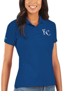 Antigua Kansas City Royals Womens Blue Legacy Pique Short Sleeve Polo Shirt