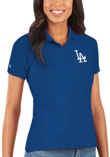 Antigua Los Angeles Dodgers Womens Blue Legacy Pique Short Sleeve Polo Shirt