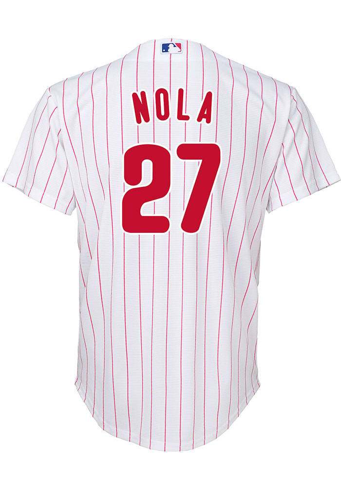 Phillies #27 Aaron Nola Grey Cool Base Stitched Youth Baseball