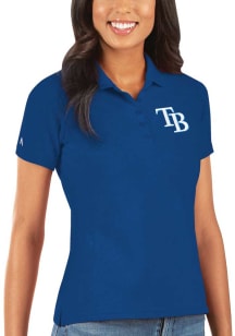 Antigua Tampa Bay Rays Womens Blue Legacy Pique Short Sleeve Polo Shirt