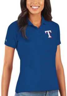 Antigua Texas Rangers Womens Blue Legacy Pique Short Sleeve Polo Shirt