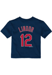 Francisco Lindor Cleveland Indians Infant Player Short Sleeve T-Shirt Navy Blue