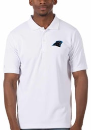 Antigua Carolina Panthers Mens White Legacy Pique Short Sleeve Polo