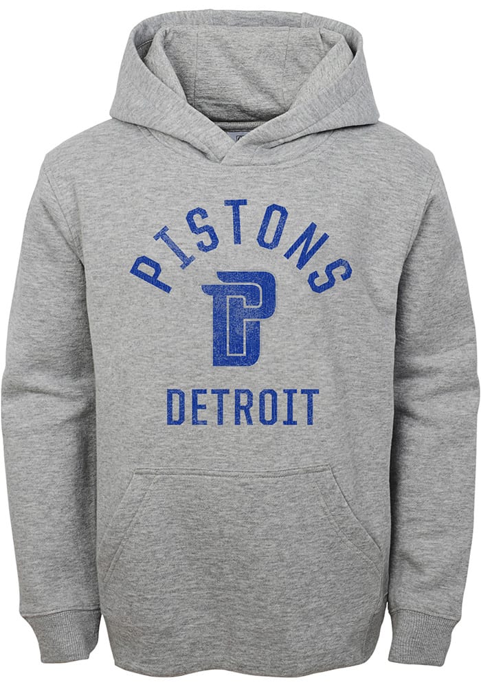 Detroit Pistons Kids Grey Icon Long Sleeve Hoodie
