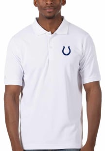 Antigua Indianapolis Colts Mens White Legacy Pique Short Sleeve Polo
