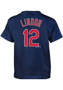 Francisco Lindor  Cleveland Indians Boys Navy Blue Player Short Sleeve T-Shirt