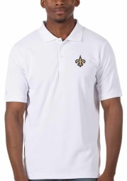 Antigua New Orleans Saints Mens White Legacy Pique Short Sleeve Polo