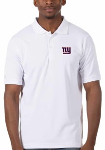 Antigua New York Giants Mens White Legacy Pique Short Sleeve Polo