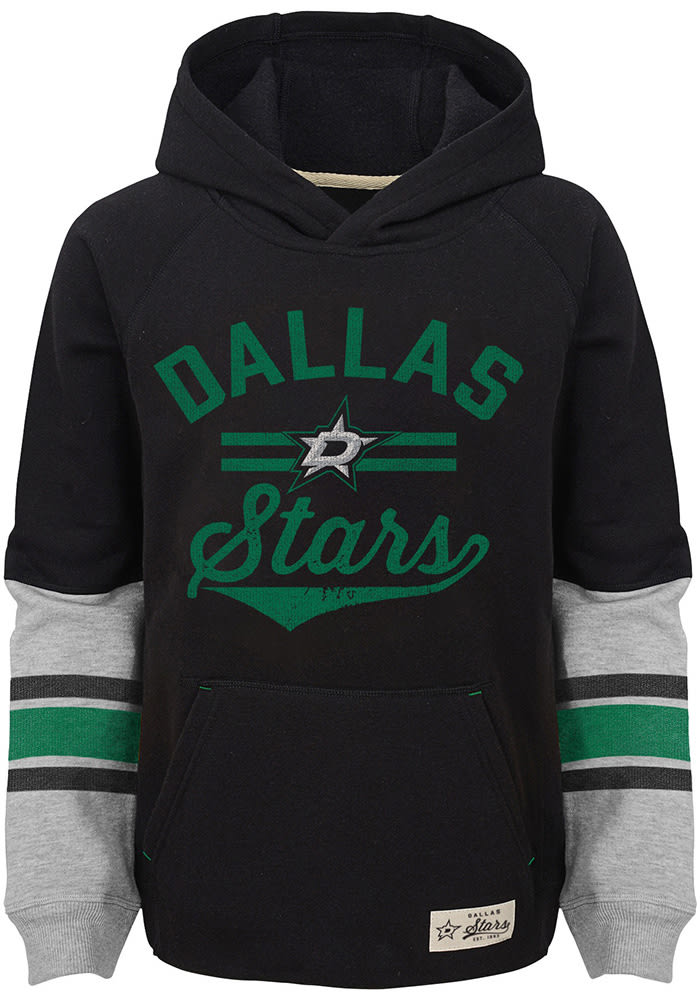 Dallas Stars Boys Black Heroic Long Sleeve Hooded Sweatshirt