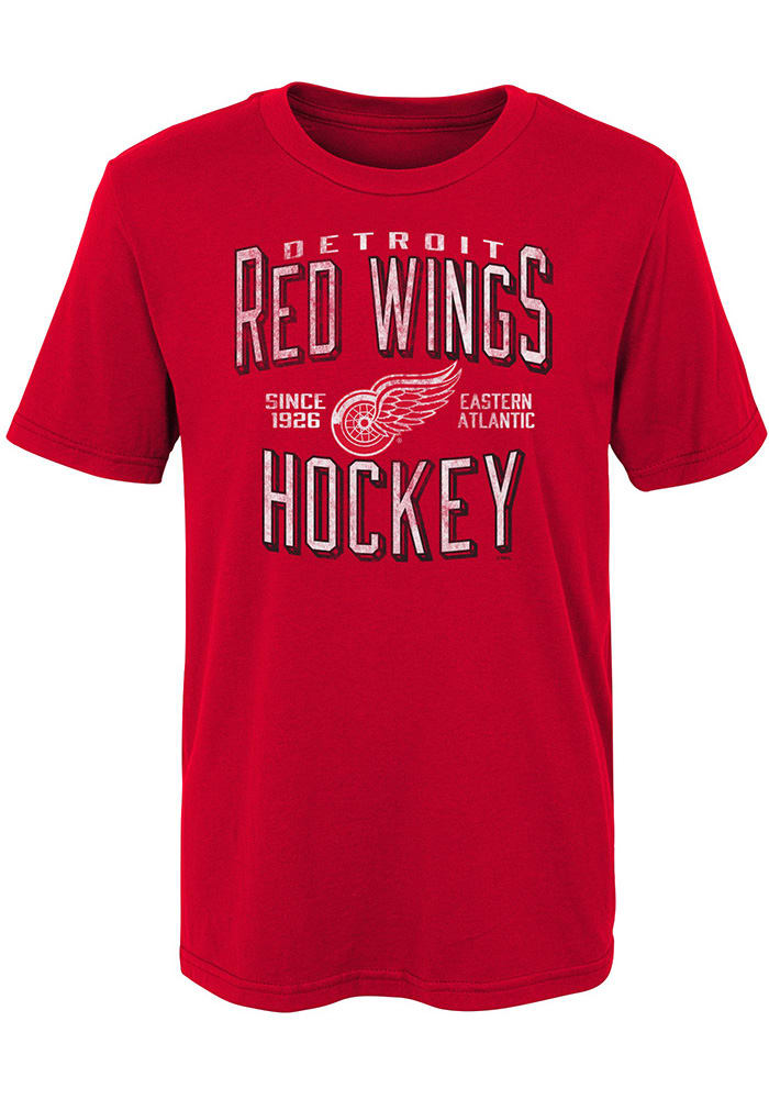 Detroit Red Wings Boys Red Established Short Sleeve Fashion Tee