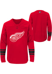 Detroit Red Wings Youth Red Shattered Ice Long Sleeve Crew Sweatshirt