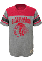 Chicago Blackhawks Youth Grey Heritage Short Sleeve Fashion T-Shirt