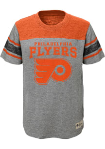 Philadelphia Flyers Youth Grey Heritage Short Sleeve Fashion T-Shirt
