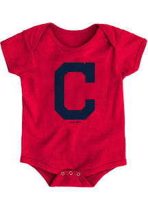 Cleveland Indians Baby Red Primary Short Sleeve One Piece