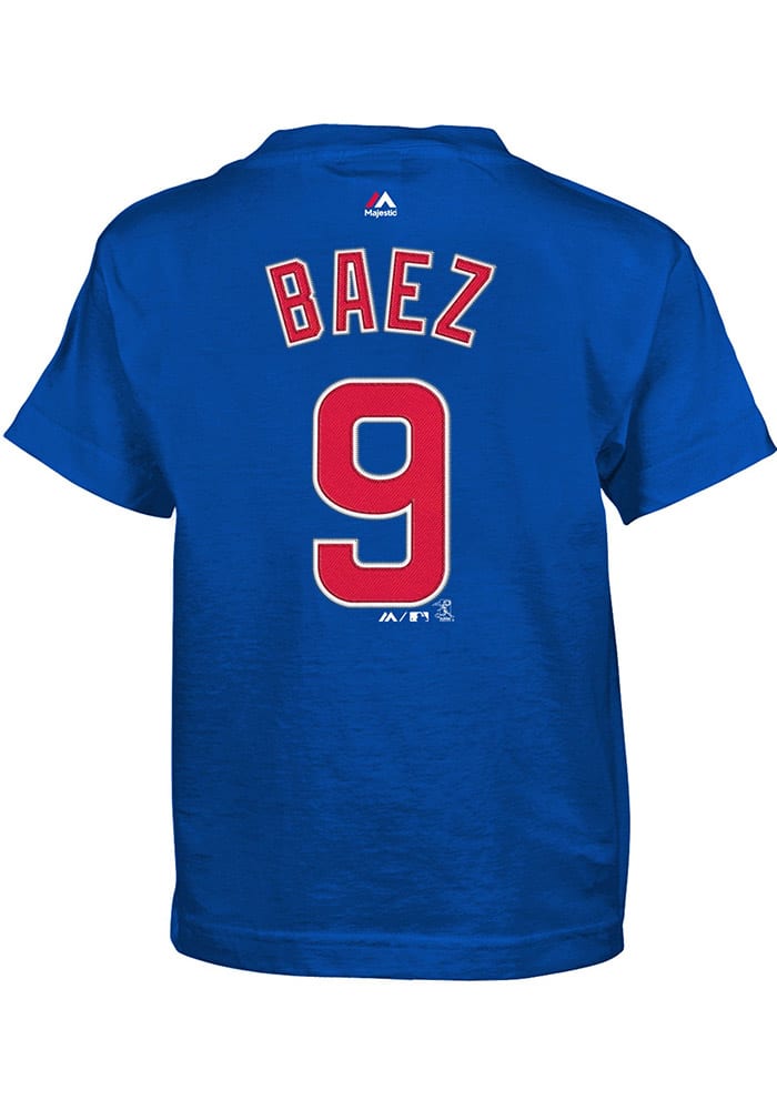 Javier Baez Chicago Cubs Boys Blue Player Short Sleeve T-Shirt