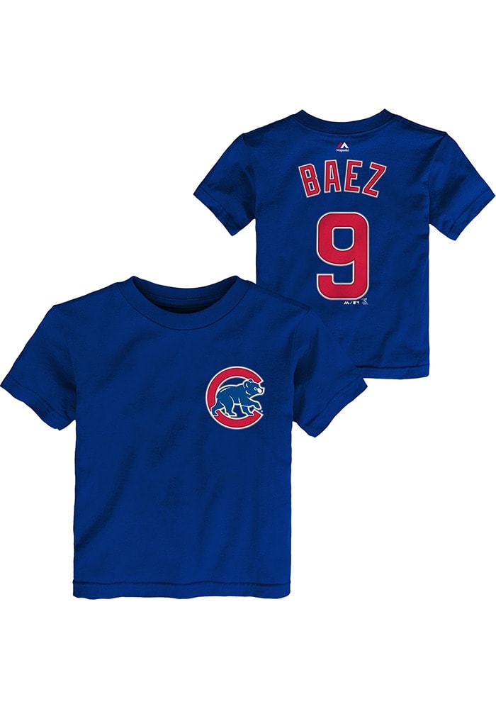 Youth Chicago Cubs Javier Baez Majestic Red Player Name & Number T-Shirt