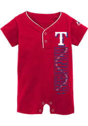 Texas Rangers Baby Red Baseball Short Sleeve One Piece