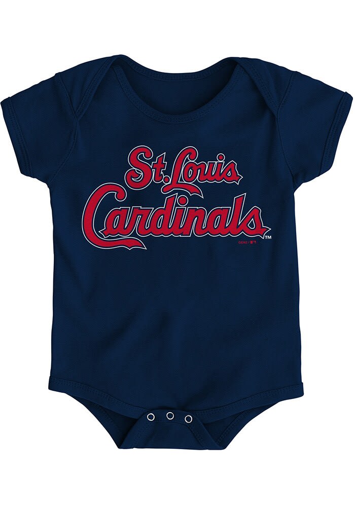 Newborn White/Red St. Louis Cardinals Power Hitter Short Sleeve Bodysuit